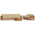 vidaXL Ensemble de canapés d'extérieur 7 Pièces Naturel et Beige