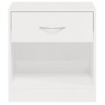 vidaXL Tables de chevet 2 Pièces avec tiroir Blanc brillant