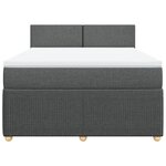 vidaXL Sommier à lattes de lit avec matelas Gris foncé 140x190cm Tissu