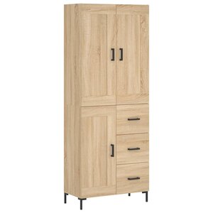 vidaXL Buffet haut Chêne sonoma 69 5x34x180 cm Bois d'ingénierie