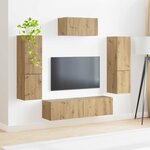 vidaXL Ensemble meuble TV 4 Pièces Chêne artisanal Bois d'ingénierie