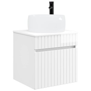 vidaXL Meuble de lavabo mural Blanc brillant 49 x 44 5 x 66 cm