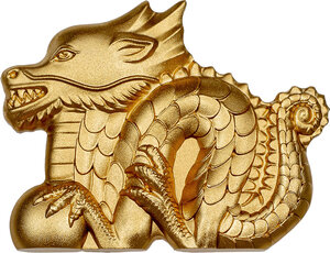 Monnaie GREAT DRAGON Lunar Collection Gilded 1 Oz Argent 1000 Togrog Mongolia 2024 (PRÉCOMMANDE)