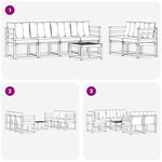 vidaXL Ensemble de canapés d'extérieur avec coussin 7 Pièces
