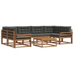 vidaXL Ensemble de canapés d'extérieur 7 Pièces Naturel et Anthracite