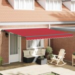 vidaXL Cadre d'auvent Rouge 400 × 300 cm Polyester avec revêtement PU