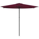 vidaXL Parasol de jardin 270 x 270 cm Polyester Rectangulaire Bordeaux
