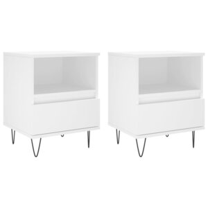 vidaXL Tables de chevet 2 Pièces blanc 40x35x50 cm bois d’ingénierie