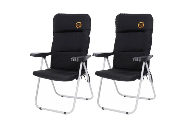 Lot de 2 fauteuils de camping confort pliables - O'Camp - Multipositions - 70 x 62 x 105 cm