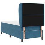 Lit plateforme vidaXL avec matelas bleu foncé 90x190 cm en velours