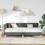 vidaXL Cadre de lit d'angle avec matelas Autre 2 Pièces Gris tissu