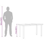 vidaXL Table à dîner de jardin Noir 140x70x74 cm Acier et verre