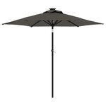 vidaXL Parasol de jardin LED et mât en acier anthracite 225x225x212 cm