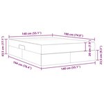 vidaXL Lit avec rangement et matelas Gris clair 140 x 190 cm Polyester