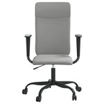 vidaXL Chaise de bureau réglable en hauteur gris clair tissu