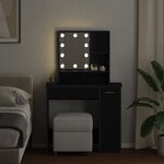 vidaXL Table de Toilette avec tiroir Chêne noir 86.5 x 35 x 136 cm
