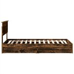 vidaXL Lit de Rangement Chêne fumé 100 x 200 cm Bois d'ingénierie