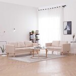 vidaXL Ensemble de canapé 2 Pièces tissu crème