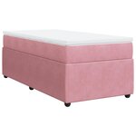 vidaXL Sommier à lattes de lit avec matelas Rose 90x200 cm Velours