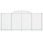 vidaXL Paniers à gabions arqués 9 Pièces 300x30x120/140 cm fer galvanisé