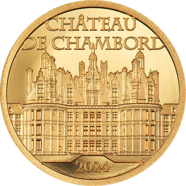 Pièce de monnaie en Or 5 Dollars g 0.5 Millésime 2024 Chateau de Chambord CHATEAU DE CHAMBORD