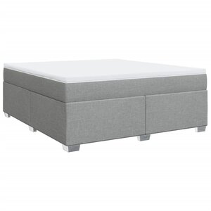 vidaXL Sommier à lattes de lit avec matelas Gris clair 180x200cm Tissu