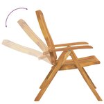 vidaXL Chaises de jardin inclinables lot de 2 et coussins teck massif