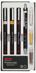 rOtring Set Jr : 1 Tikky porte-mine 0.5 + 3 stylos Rapidograph (0.25 mm - 0.35 mm - 0.5 mm) + 3 cartouches d'encre de chine