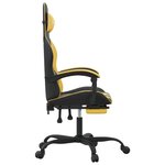 vidaXL Chaise de jeu avec repose-pied Noir et doré Similicuir