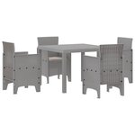 vidaXL Ensemble de salle à manger pour jardin 5 Pièces Gris clair