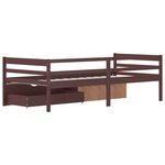 vidaXL Cadre de lit avec tiroirs et armoire Marron foncé Pin 90x200 cm