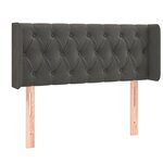 vidaXL Tête de lit avec oreilles Gris foncé 103x16x78/88 cm Velours