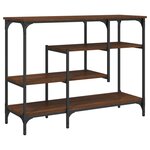 vidaXL Table console avec étagères chêne marron 100x35x75 cm