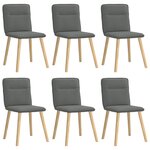 vidaXL Chaises à manger lot de 6 gris foncé tissu