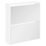 vidaXL Meuble à chaussures 2 étages avec miroir 63x17x67 cm Blanc