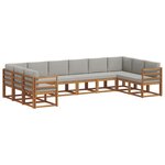 vidaXL Ensemble de canapés d'extérieur 10 Pièces Gris Naturel et Clair