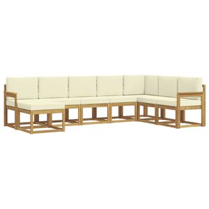 vidaXL Ensemble de canapés d'extérieur 8 pc Blanc et crème