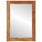 vidaXL Miroir de Salle de Bain avec miroir marron Bois d'acacia massif