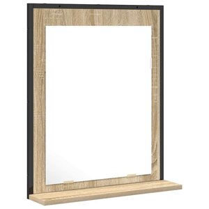 vidaXL Miroir de salle de bain Noir 50 x 12 x 60 cm Bois d'ingénierie