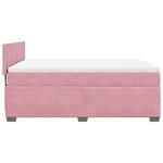 vidaXL Sommier à lattes de lit avec matelas Rose 160x200 cm Velours