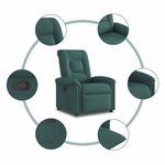 vidaXL Fauteuil inclinable Vert foncé Tissu