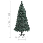 vidaXL Sapin de Noël artificiel pré-éclairé et support vert 210 cm PET