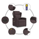 vidaXL Fauteuil de massage inclinable électrique Marron foncé Tissu