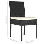 vidaXL Chaises de salle à manger de jardin 2 Pièces Résine tressée Noir