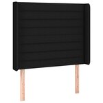 vidaXL Sommier à lattes de lit matelas et LED Noir 90x200 cm Tissu