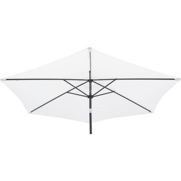 Parasol droit Diam. 3 m – Hauteur ajustable - Mat Aluminium et toile polyester 160g - Blanc