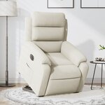 vidaXL Fauteuil inclinable électrique crème velours