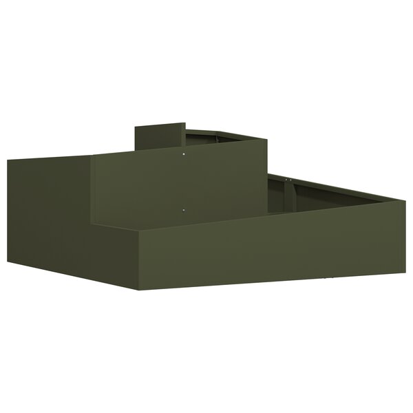 vidaXL Pots & Jardinières Vert olive Métal 100 cm de long Jardinières