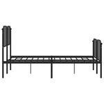 vidaXL Cadre de lit métal sans matelas avec pied de lit noir 150x200cm