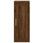 vidaXL Buffet haut Chêne marron 34 5x34x180 cm Bois d'ingénierie